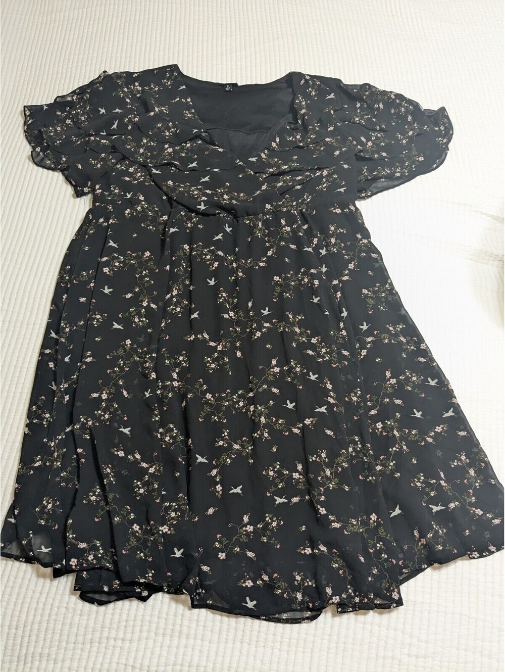 Torrid black floral babydoll top